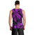 Personalised Polynesian Men Tank Top Tribal Honu Turtle with Hibiscus Purple Version LT14 - Polynesian Pride