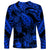 Personalised Polynesian Long Sleeve Shirt Tribal Honu Turtle with Hibiscus Blue Version LT14 - Polynesian Pride