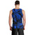 Personalised Polynesian Men Tank Top Tribal Honu Turtle with Hibiscus Blue Version LT14 - Polynesian Pride