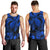 Personalised Polynesian Men Tank Top Tribal Honu Turtle with Hibiscus Blue Version LT14 - Polynesian Pride