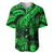 Personalised Polynesian Baseball Jersey Tribal Honu Turtle with Hibiscus Green Version LT14 Green - Polynesian Pride