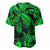 Personalised Polynesian Baseball Jersey Tribal Honu Turtle with Hibiscus Green Version LT14 - Polynesian Pride