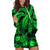 Personalised Polynesian Hoodie Dress Tribal Honu Turtle with Hibiscus Green Version LT14 Green - Polynesian Pride