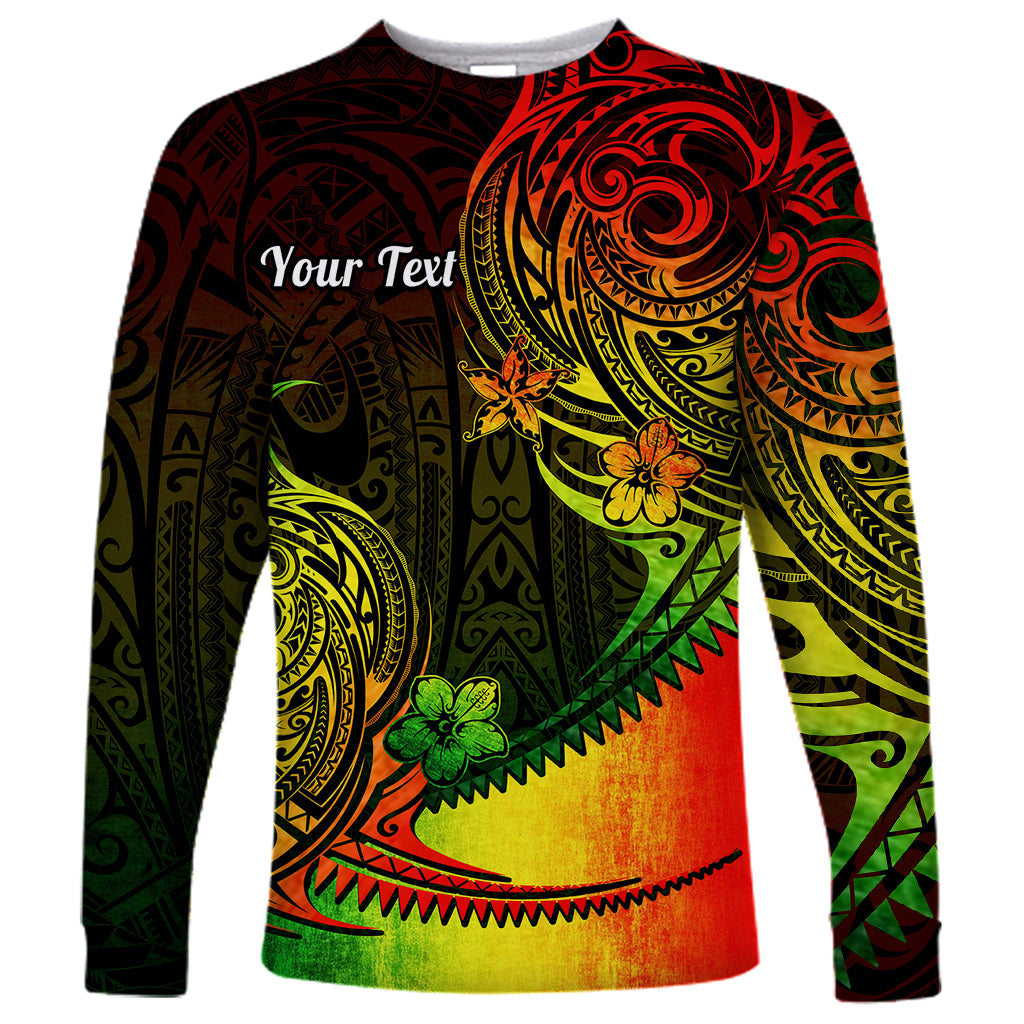 Personalised Polynesian Tribal Long Sleeve Shirt Unique Reggae LT14 Unisex Reggae - Polynesian Pride