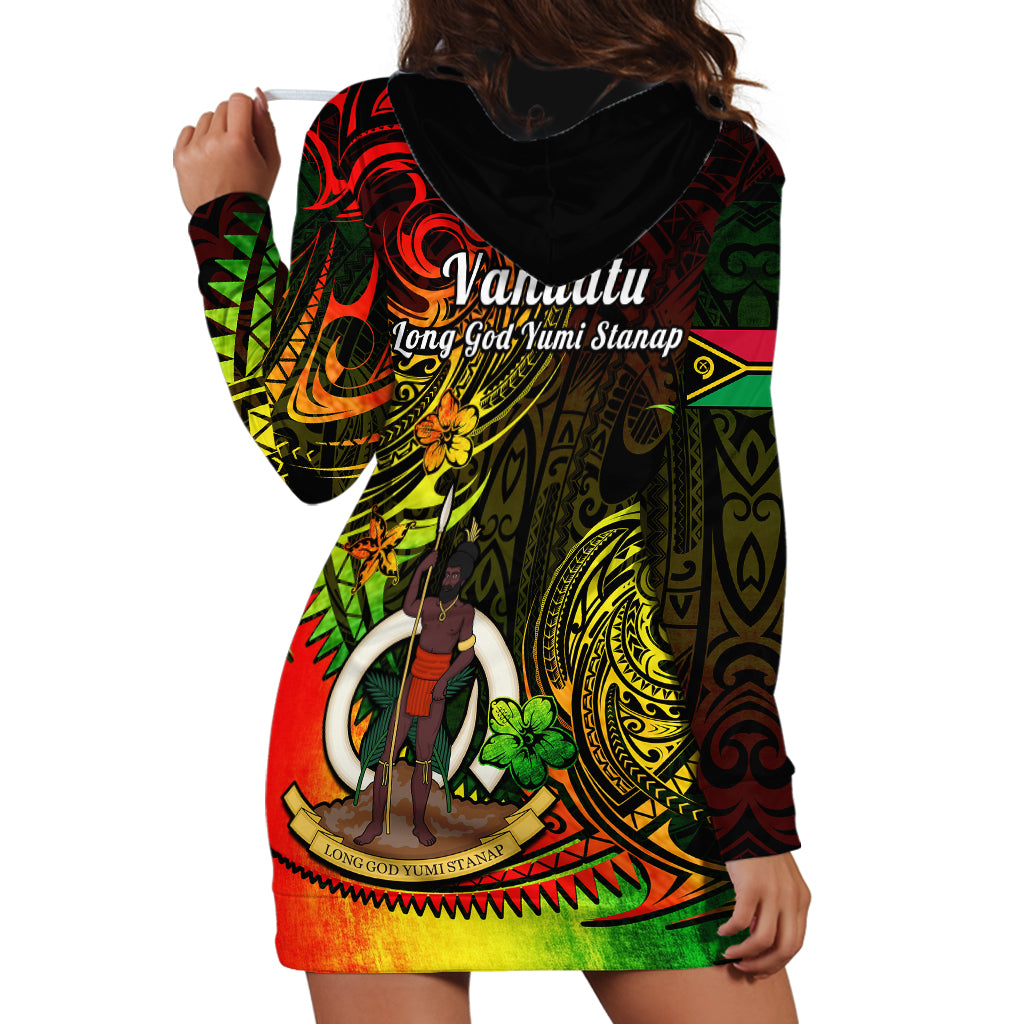 Polynesian Pride Vanuatu Hoodie Dress Reggae Polynesia Long God Yumi Stanap LT14 - Polynesian Pride