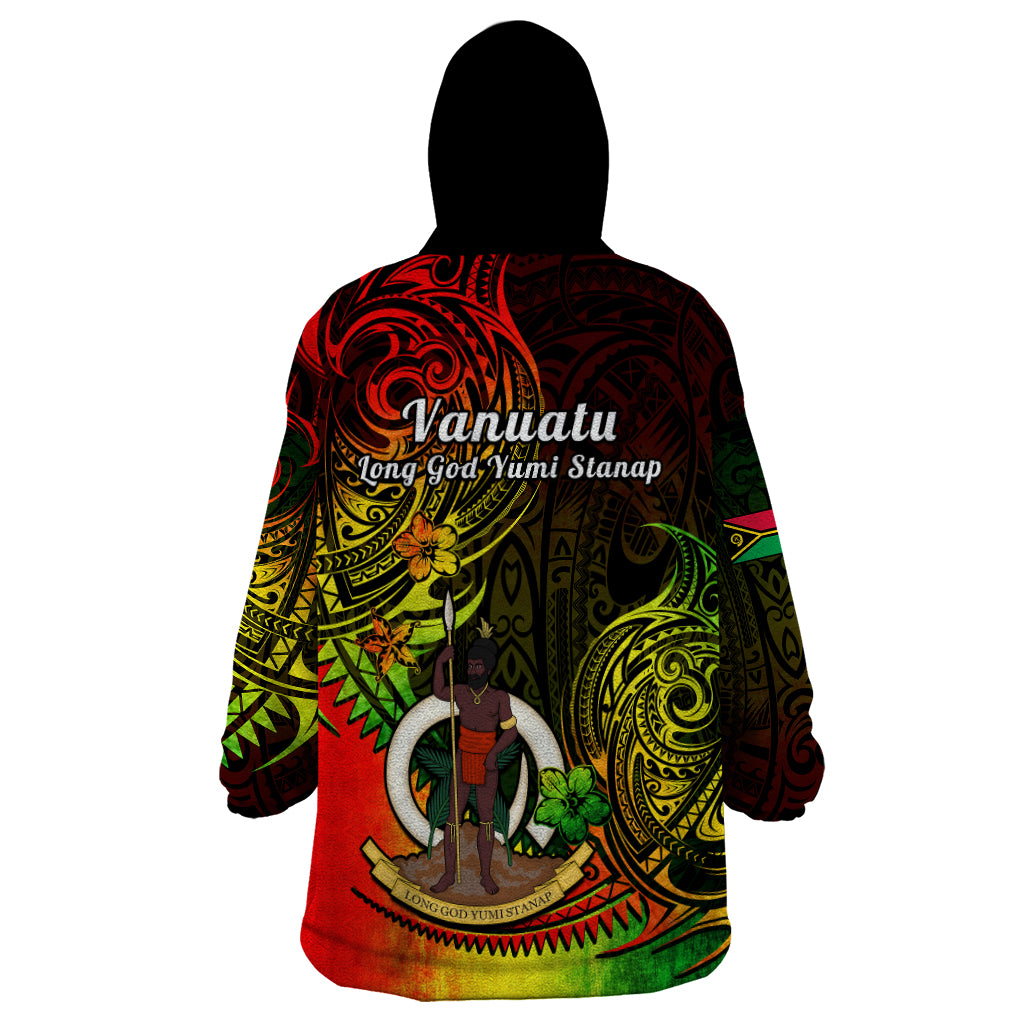 Polynesian Pride Vanuatu Wearable Blanket Hoodie Reggae Polynesia Long God Yumi Stanap LT14 - Polynesian Pride