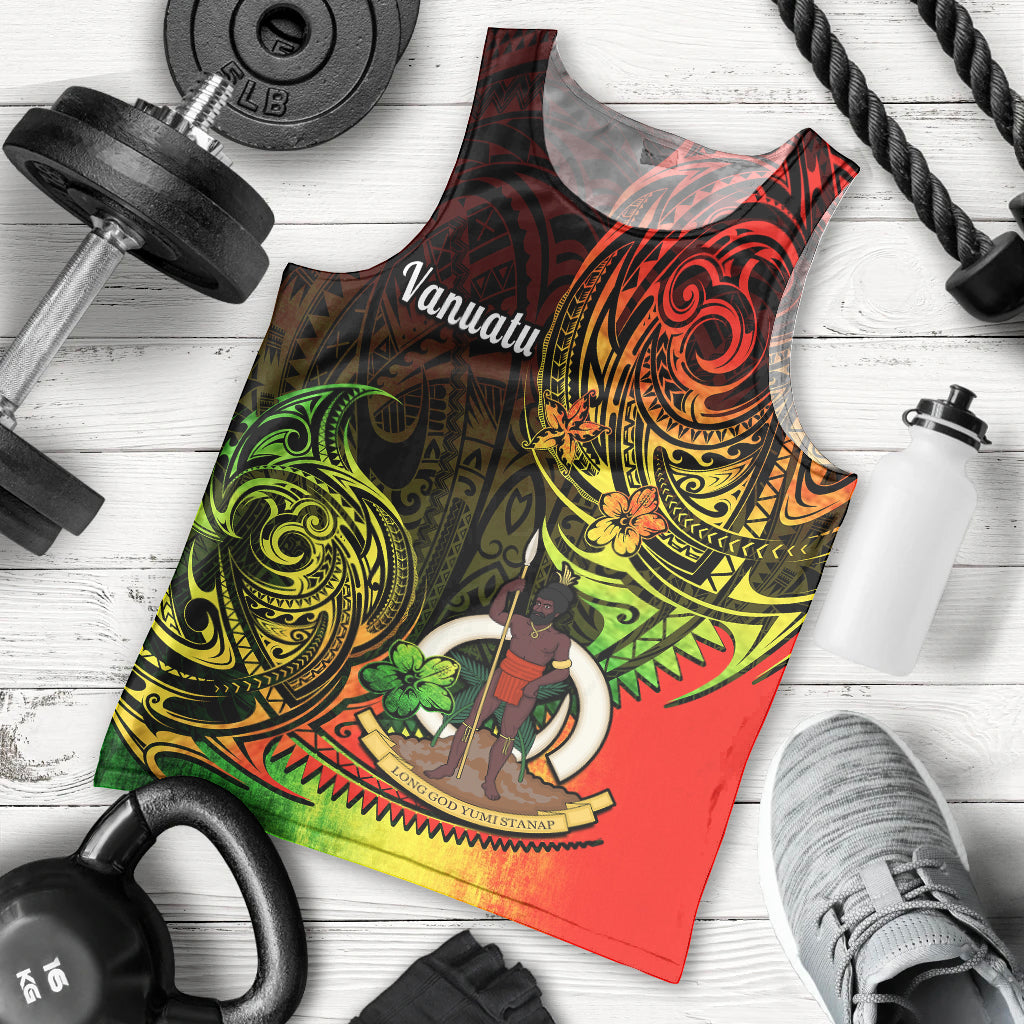 Personalised Vanuatu Men Tank Top Reggae Polynesia Long God Yumi Stanap LT14 Reggae - Polynesian Pride