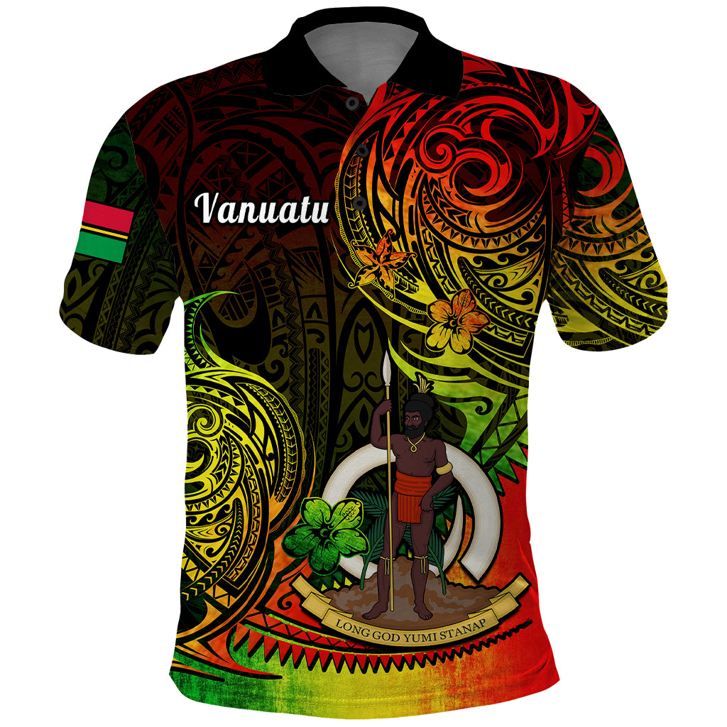 Custom Vanuatu Polo Shirt Reggae Polynesia Long God Yumi Stanap LT14 Reggae - Polynesian Pride