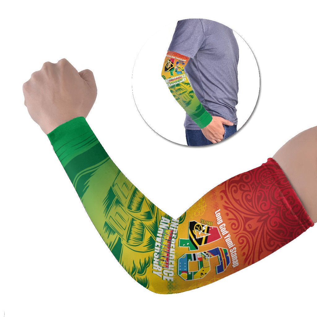 Vanuatu Indipendens Dei Arm Sleeves Yumi 46th Independence Anniversary