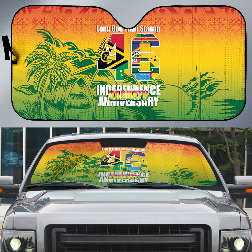 Vanuatu Indipendens Dei Auto Sun Shade Yumi 46th Independence Anniversary LT14 Reggae - Polynesian Pride