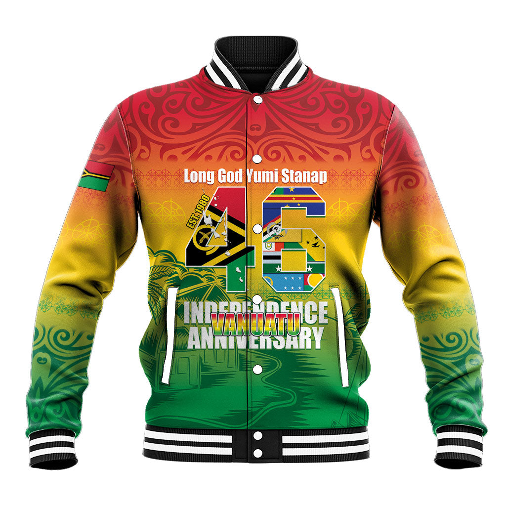 Vanuatu Indipendens Dei Baseball Jacket Yumi 46th Independence Anniversary LT14 Unisex Reggae - Polynesian Pride