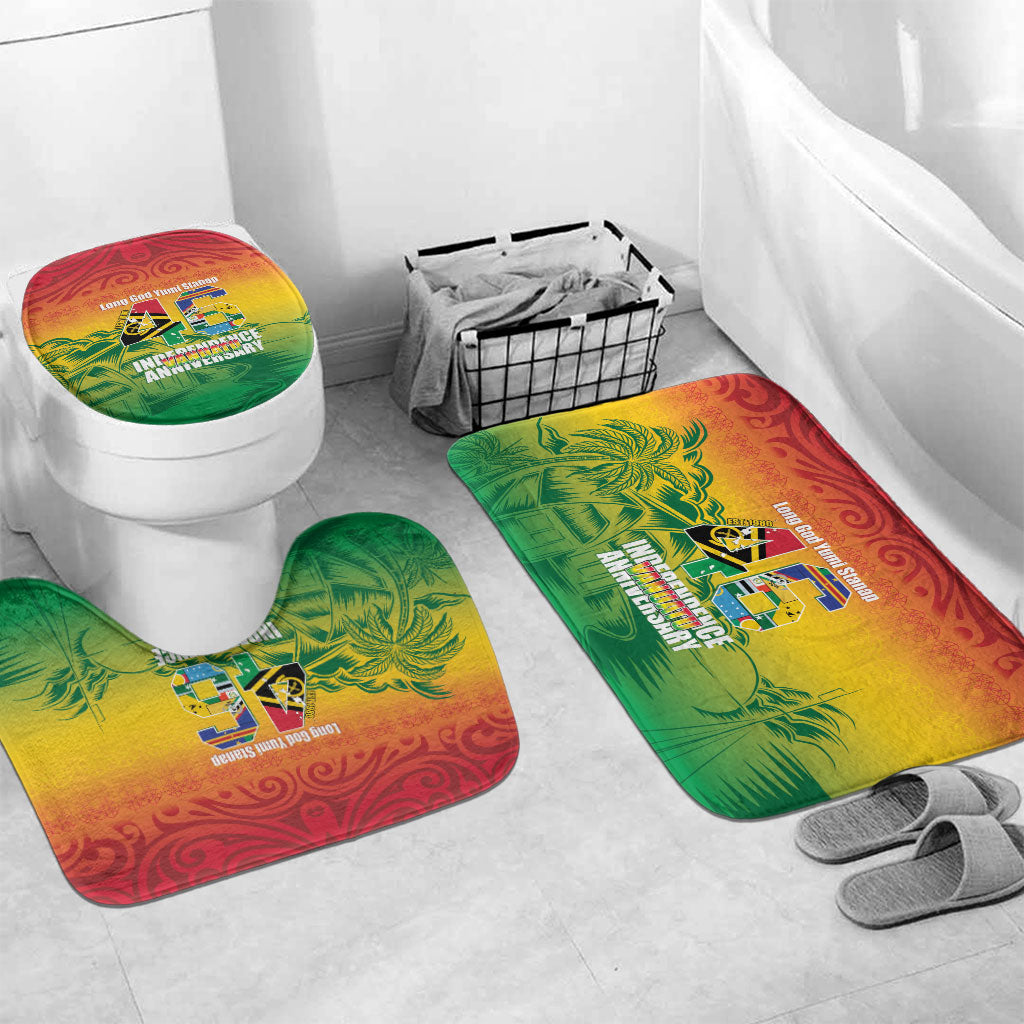 Vanuatu Indipendens Dei Bathroom Set Yumi 46th Independence Anniversary LT14 Mat Set Only (3 pcs) One Size Reggae - Polynesian Pride