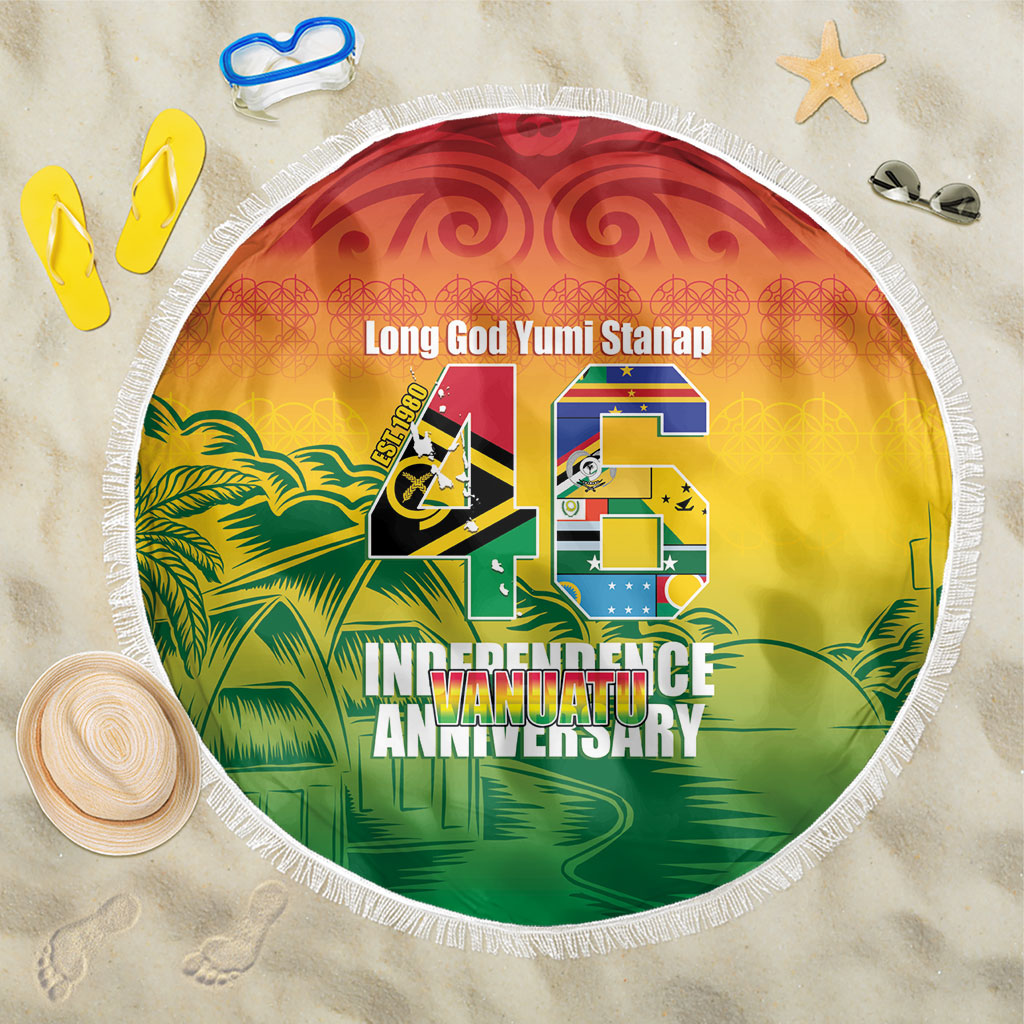 Vanuatu Indipendens Dei Beach Blanket Yumi 46th Independence Anniversary LT14 One Size 150cm Reggae - Polynesian Pride