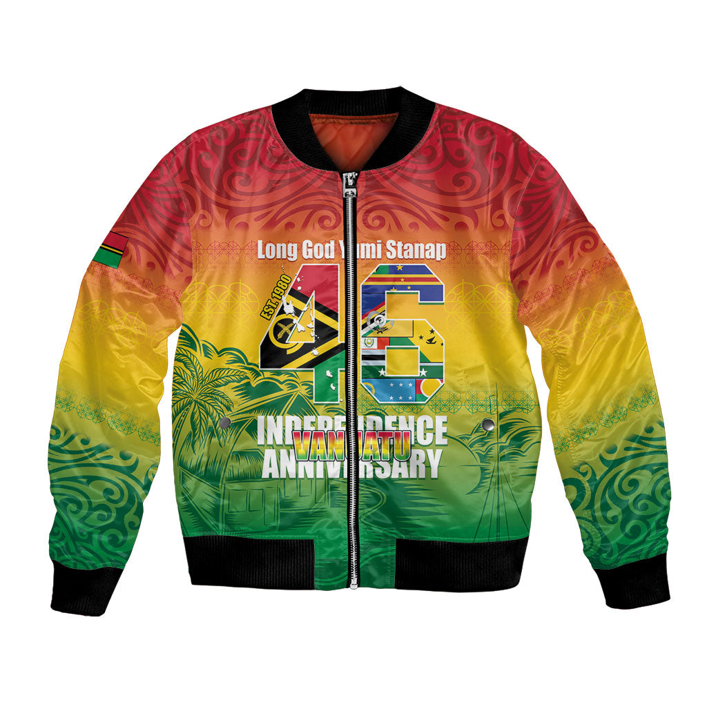 Vanuatu Indipendens Dei Bomber Jacket Yumi 46th Independence Anniversary LT14 Unisex Reggae - Polynesian Pride