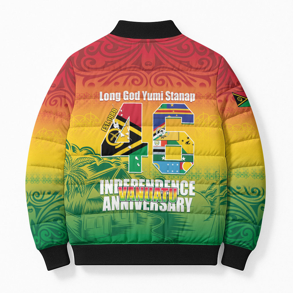 Vanuatu Indipendens Dei Bomber Puffer Jacket Yumi 46th Independence Anniversary LT14 - Polynesian Pride
