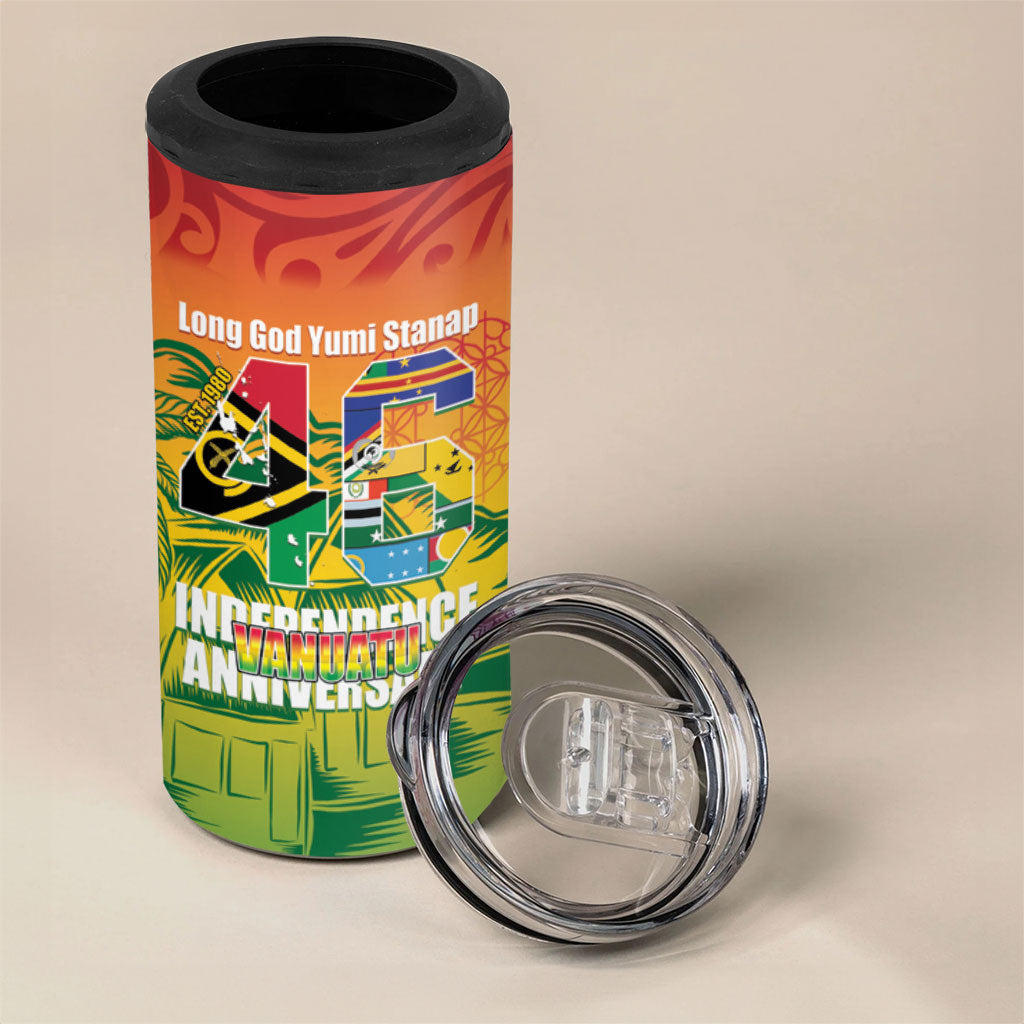 Vanuatu Indipendens Dei 4 in 1 Can Cooler Tumbler Yumi 46th Independence Anniversary LT14 - Polynesian Pride