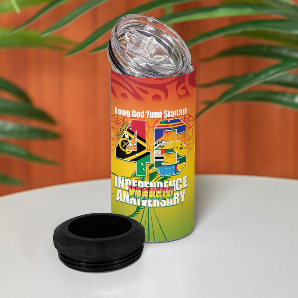 Vanuatu Indipendens Dei 4 in 1 Can Cooler Tumbler Yumi 46th Independence Anniversary LT14 - Polynesian Pride