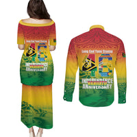 Vanuatu Indipendens Dei Couples Matching Puletasi and Long Sleeve Button Shirt Yumi 46th Independence Anniversary LT14 - Polynesian Pride