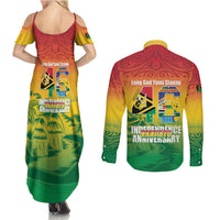 Vanuatu Indipendens Dei Couples Matching Summer Maxi Dress and Long Sleeve Button Shirt Yumi 46th Independence Anniversary LT14 - Polynesian Pride