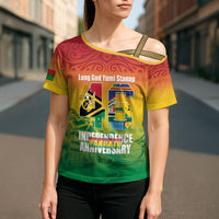 Vanuatu Indipendens Dei Cross Shoulder Shirt Yumi 46th Independence Anniversary LT14 - Polynesian Pride