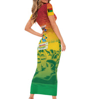 Vanuatu Indipendens Dei Family Matching Short Sleeve Bodycon Dress and Hawaiian Shirt Yumi 46th Independence Anniversary