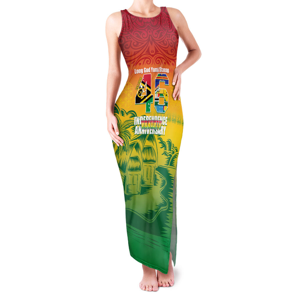 Vanuatu Indipendens Dei Family Matching Tank Maxi Dress and Hawaiian Shirt Yumi 46th Independence Anniversary