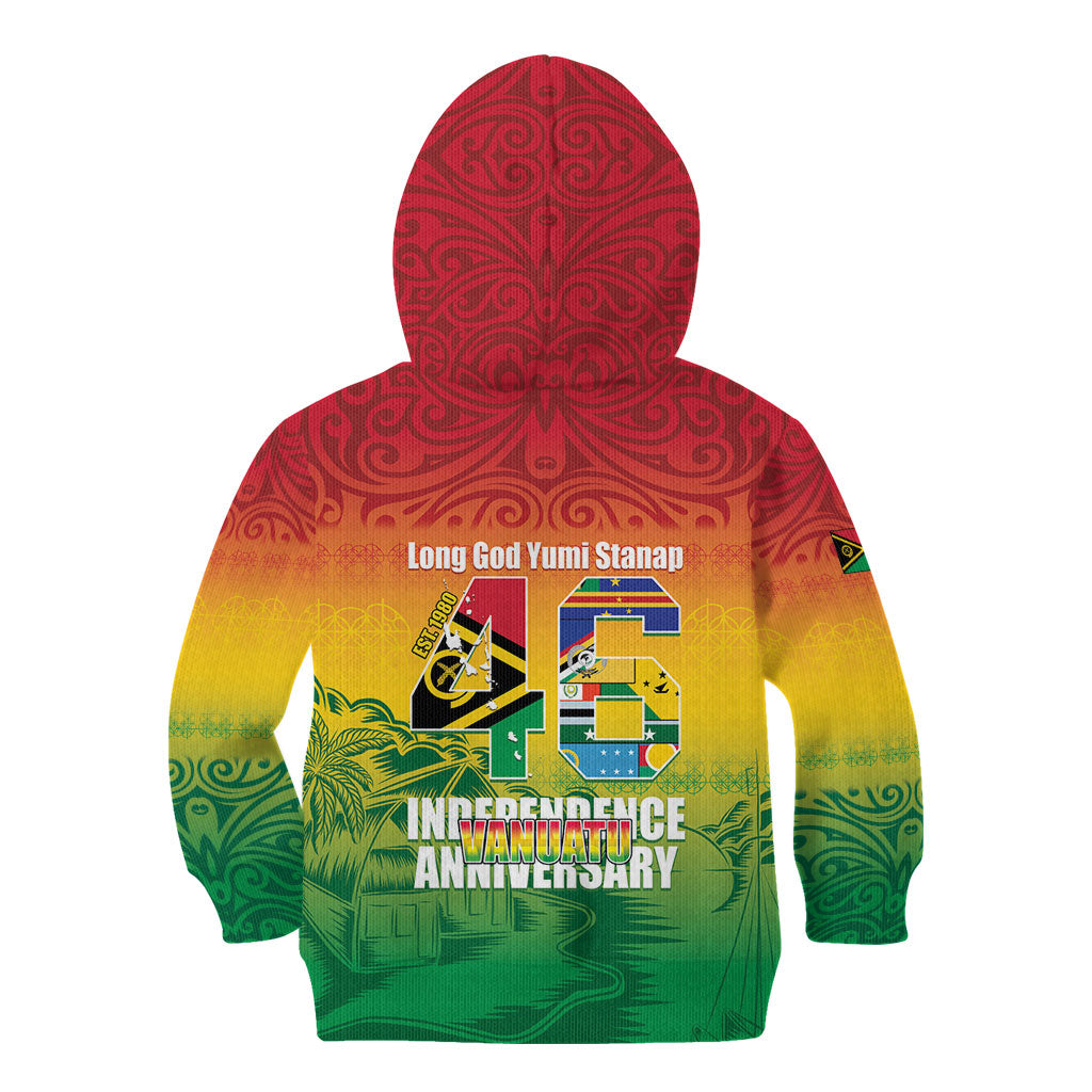 Vanuatu Indipendens Dei Kid Hoodie Yumi 46th Independence Anniversary LT14 - Polynesian Pride