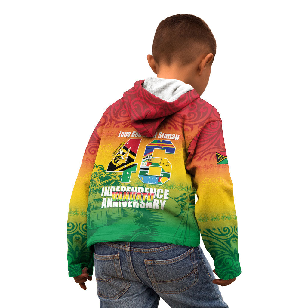Vanuatu Indipendens Dei Kid Hoodie Yumi 46th Independence Anniversary LT14 - Polynesian Pride