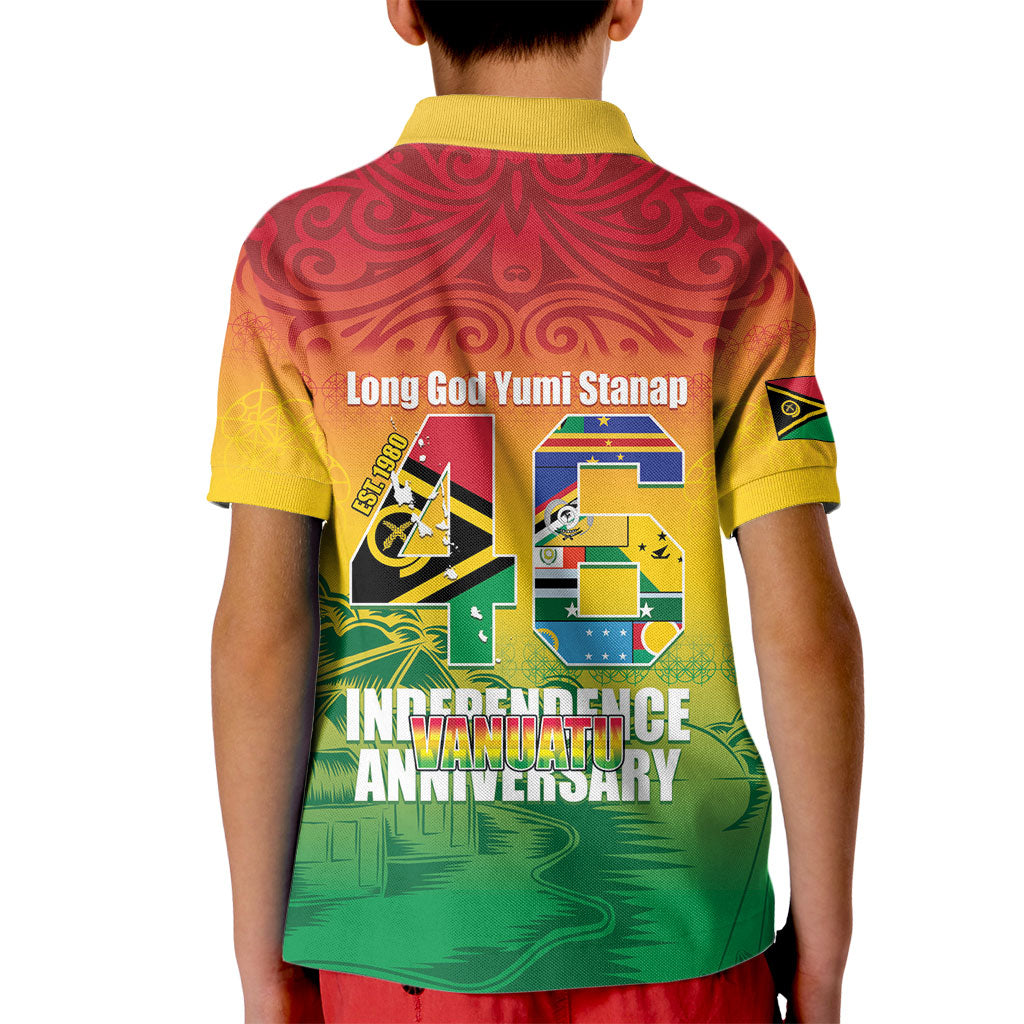 Vanuatu Indipendens Dei Kid Polo Shirt Yumi 46th Independence Anniversary LT14 - Polynesian Pride