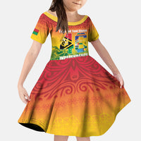 Vanuatu Indipendens Dei Kid Short Sleeve Dress Yumi 46th Independence Anniversary