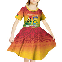Vanuatu Indipendens Dei Kid Short Sleeve Dress Yumi 46th Independence Anniversary