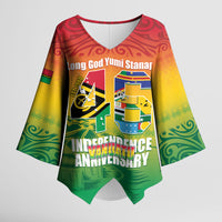 Vanuatu Indipendens Dei Kimono Sleeve Blouse Yumi 46th Independence Anniversary LT14 Female Reggae - Polynesian Pride