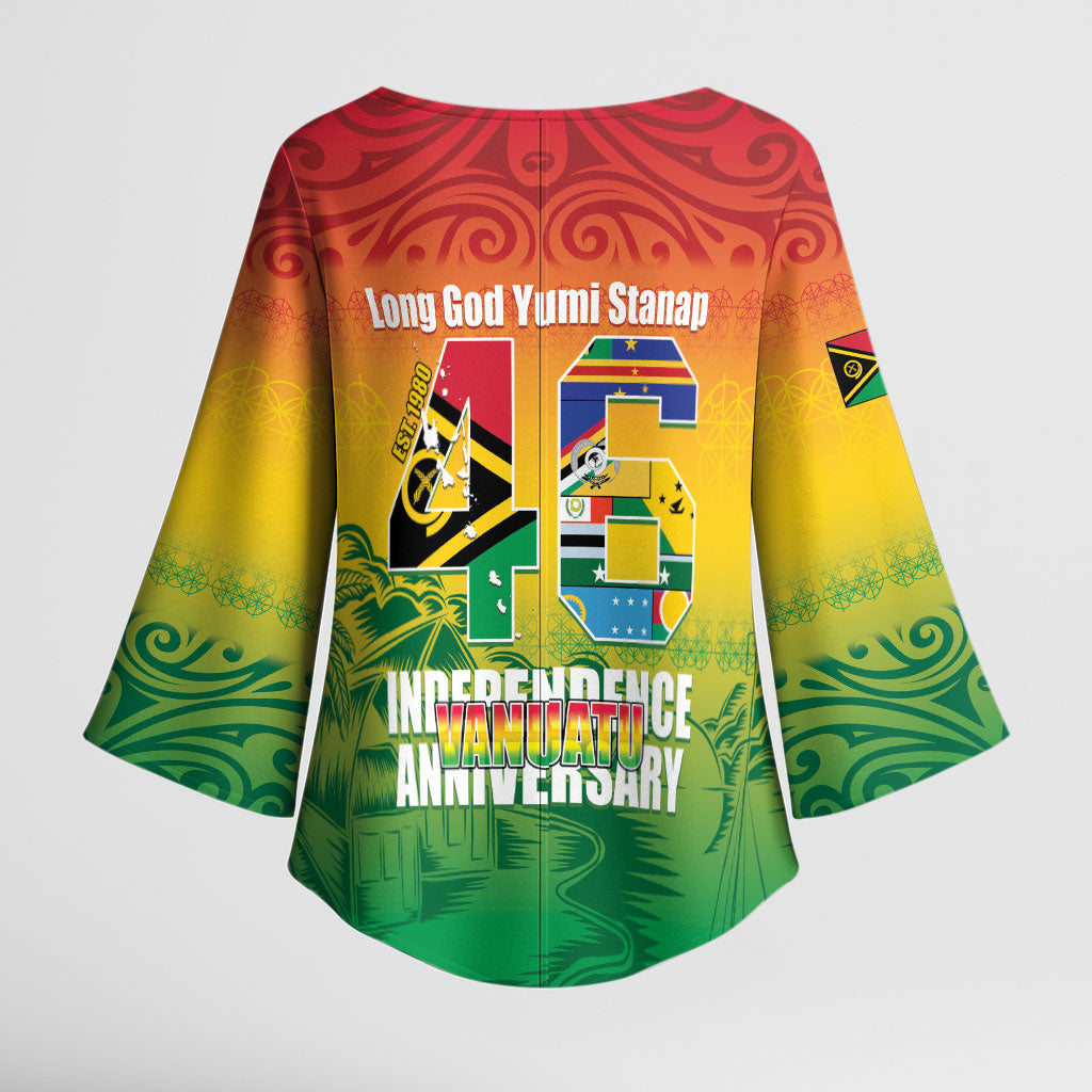 Vanuatu Indipendens Dei Kimono Sleeve Blouse Yumi 46th Independence Anniversary LT14 - Polynesian Pride