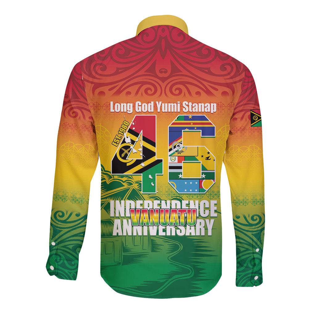 Vanuatu Indipendens Dei Long Sleeve Button Shirt Yumi 46th Independence Anniversary LT14 - Polynesian Pride