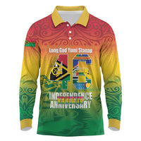 Vanuatu Indipendens Dei Long Sleeve Polo Shirt Yumi 46th Independence Anniversary