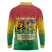 Vanuatu Indipendens Dei Long Sleeve Polo Shirt Yumi 46th Independence Anniversary