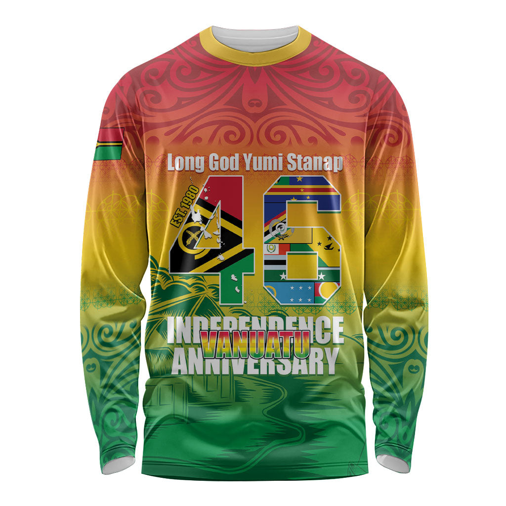 Vanuatu Indipendens Dei Long Sleeve Shirt Yumi 46th Independence Anniversary LT14 Unisex Reggae - Polynesian Pride