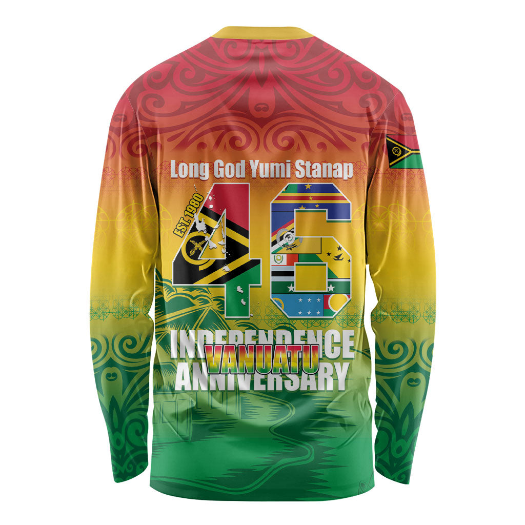 Vanuatu Indipendens Dei Long Sleeve Shirt Yumi 46th Independence Anniversary LT14 - Polynesian Pride