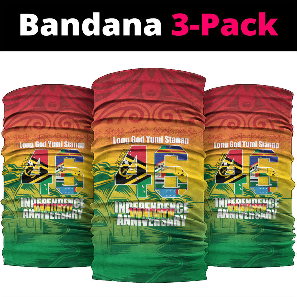 Vanuatu Indipendens Dei Neck Gaiter Yumi 46th Independence Anniversary LT14 package One Size: 25*50cm Reggae - Polynesian Pride
