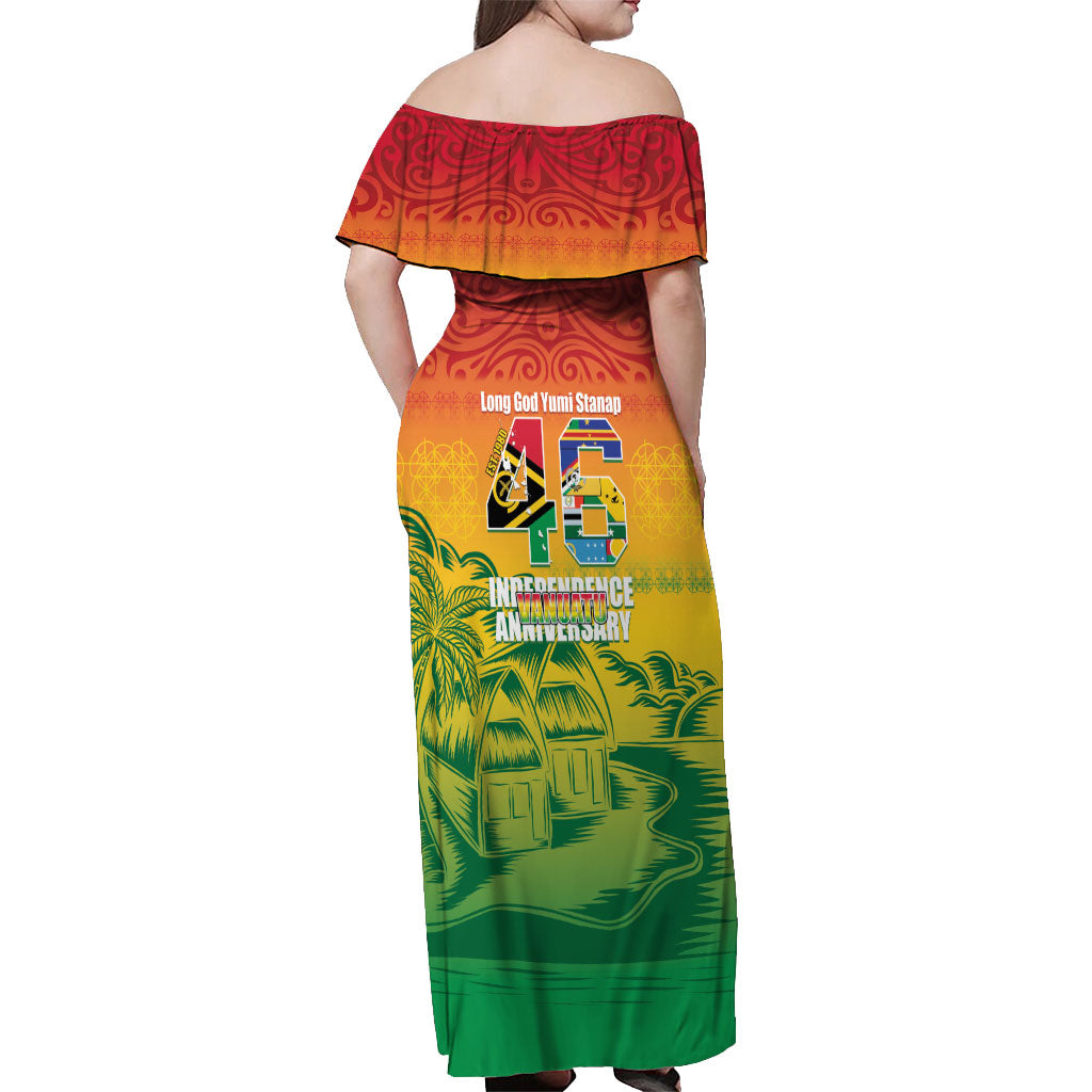 Vanuatu Indipendens Dei Off Shoulder Maxi Dress Yumi 46th Independence Anniversary LT14 - Polynesian Pride