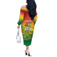 Vanuatu Indipendens Dei Off The Shoulder Long Sleeve Dress Yumi 46th Independence Anniversary LT14 - Polynesian Pride