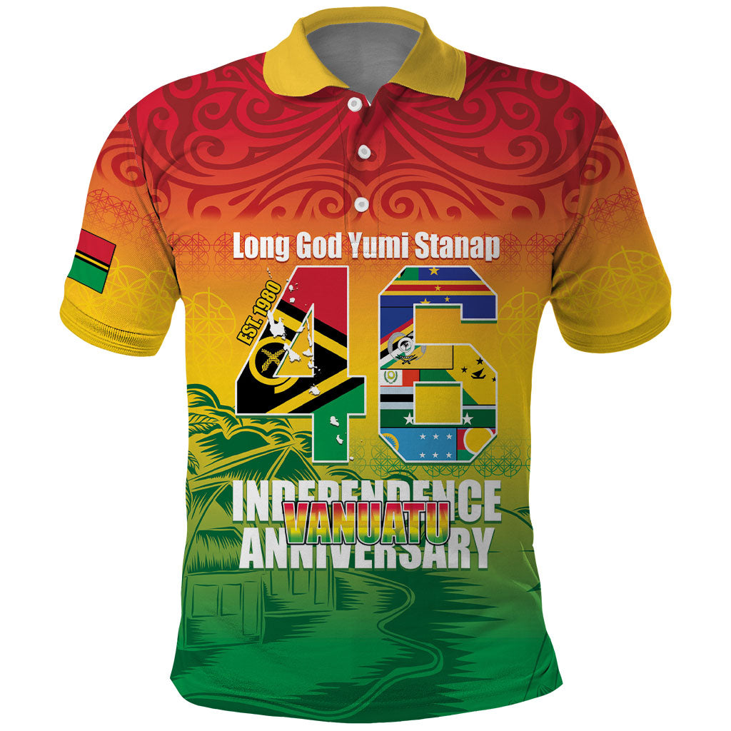 Vanuatu Indipendens Dei Polo Shirt Yumi 46th Independence Anniversary LT14 Reggae - Polynesian Pride