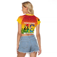 Vanuatu Indipendens Dei Raglan Cropped T Shirt Yumi 46th Independence Anniversary LT14 - Polynesian Pride