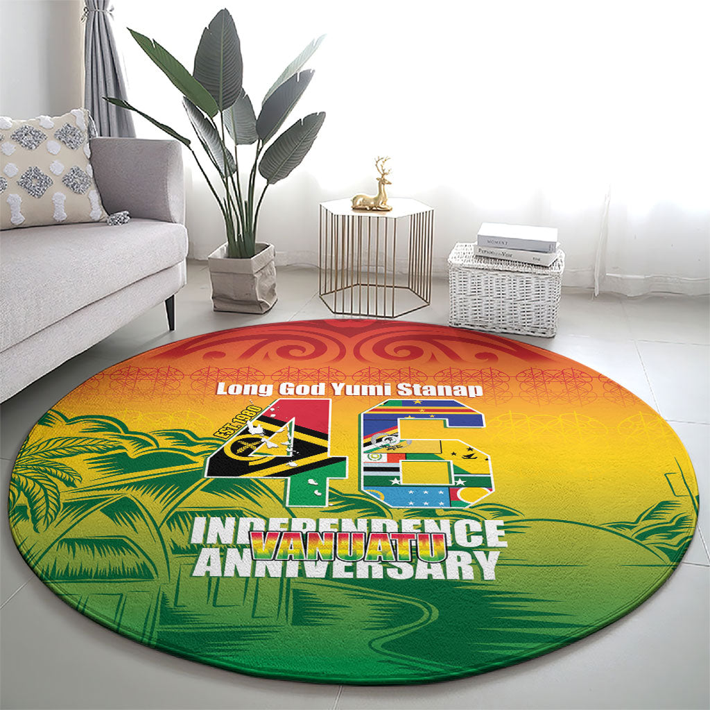 Vanuatu Indipendens Dei Round Carpet Yumi 46th Independence Anniversary LT14 - Polynesian Pride