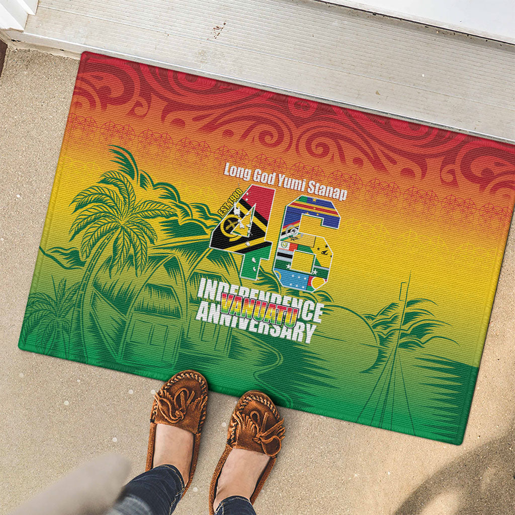 Vanuatu Indipendens Dei Rubber Doormat Yumi 46th Independence Anniversary LT14 - Polynesian Pride