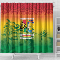 Vanuatu Indipendens Dei Shower Curtain Yumi 46th Independence Anniversary