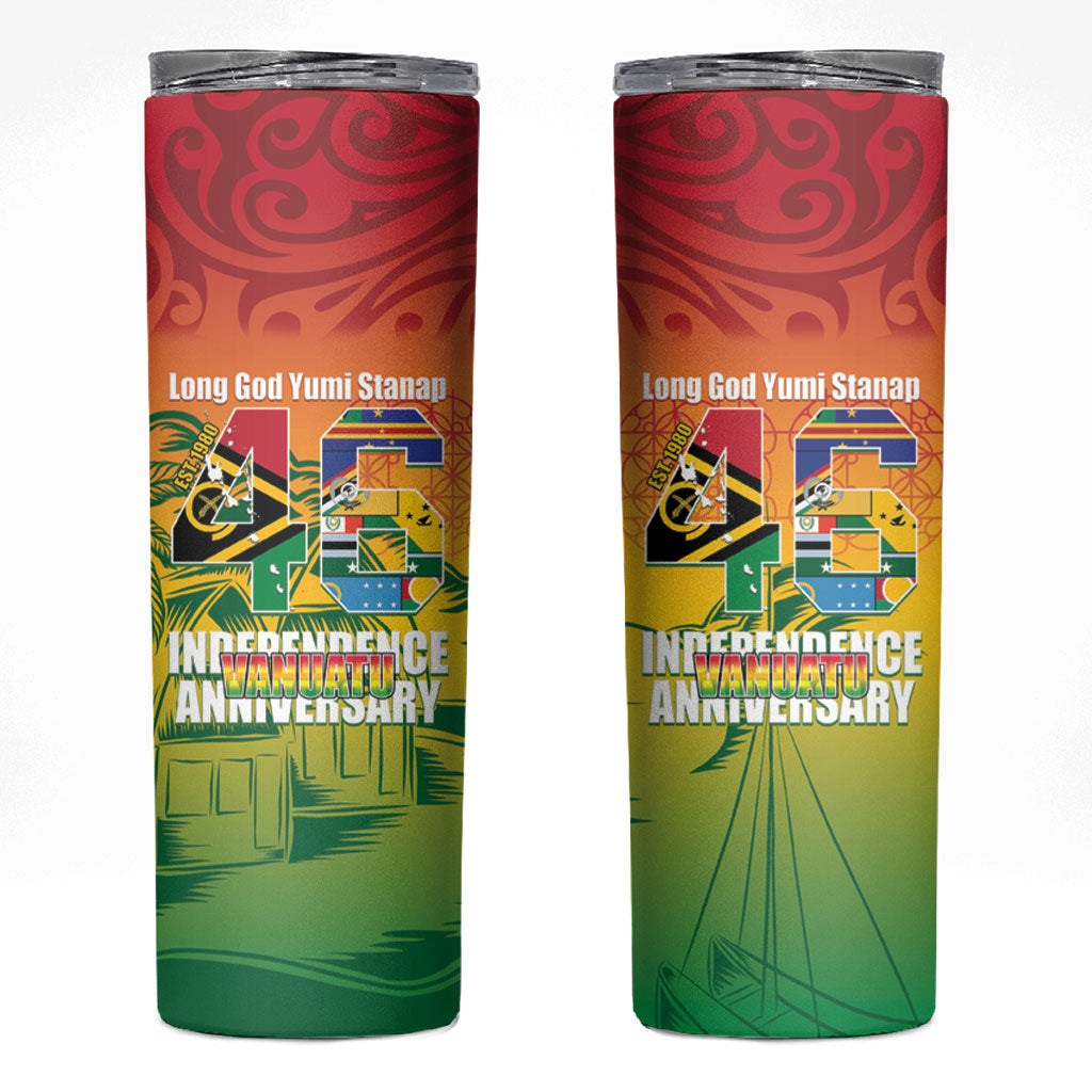 Vanuatu Indipendens Dei Skinny Tumbler Yumi 46th Independence Anniversary LT14 Reggae - Polynesian Pride