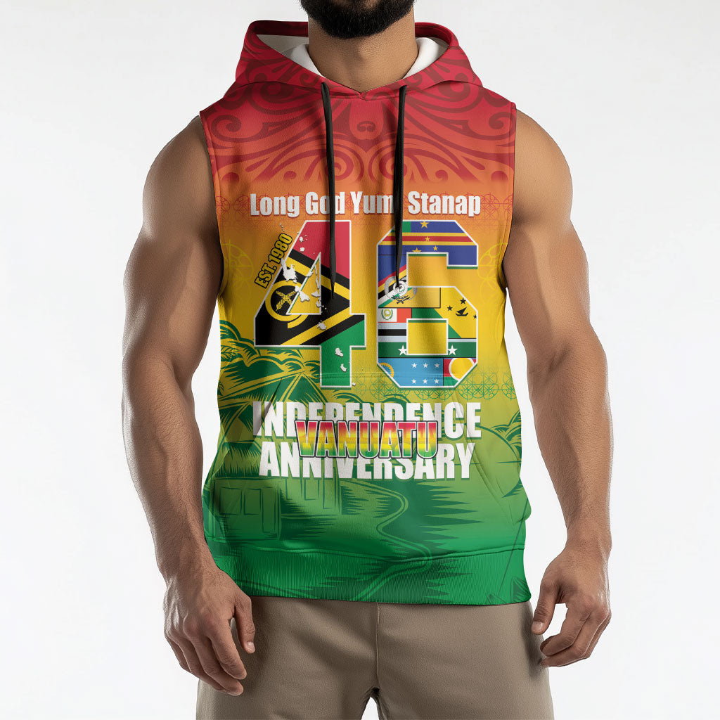 Vanuatu Indipendens Dei Sleeveless Hoodie Yumi 46th Independence Anniversary LT14 - Polynesian Pride