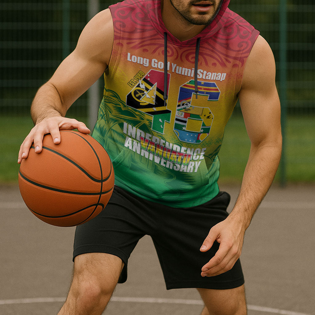 Vanuatu Indipendens Dei Sleeveless Hoodie Yumi 46th Independence Anniversary LT14 - Polynesian Pride