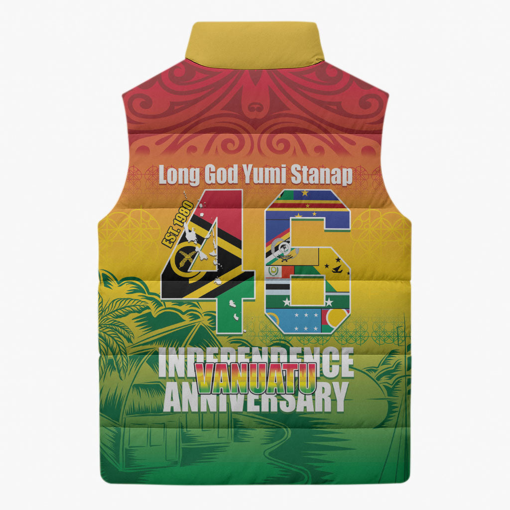 Vanuatu Indipendens Dei Sleeveless Puffer Jacket Yumi 46th Independence Anniversary LT14 - Polynesian Pride